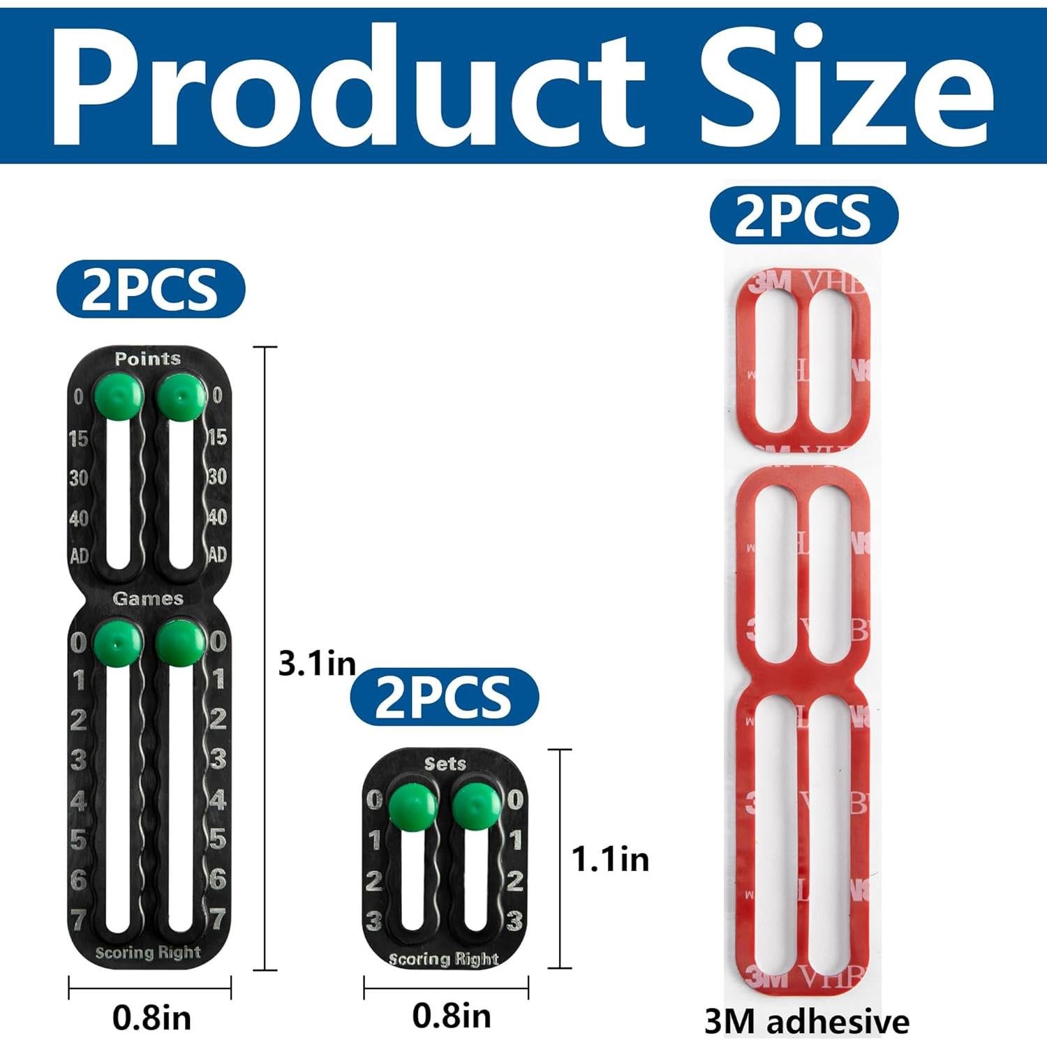 Marcador de Puntuación de Tenis RunNico 2 Pcs Ligero Adhesivo