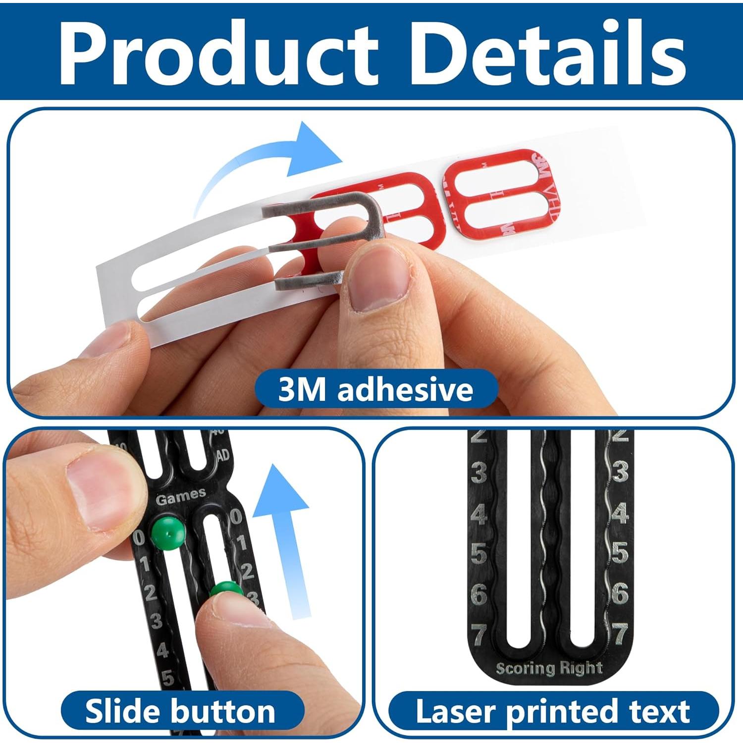 Marcador de Puntuación de Tenis RunNico 2 Pcs Ligero Adhesivo
