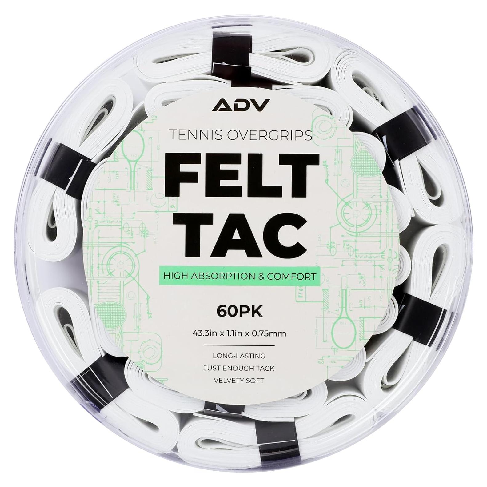 Cinta de Sobregrip para Tenis ADV Tennis - Paquete de 60 Blanco