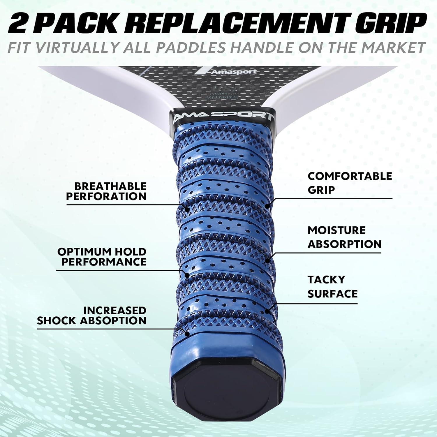 Cinta de Agarre Antideslizante AMA SPORT para Palas de Pickleball - Paquete de 2