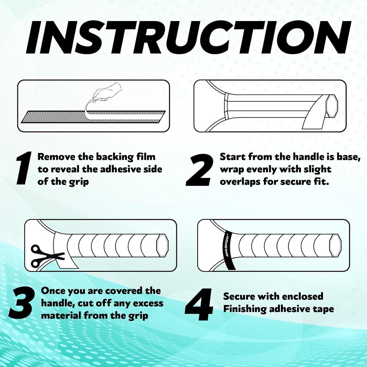 Cinta de Agarre Antideslizante AMA SPORT para Palas de Pickleball - Paquete de 2