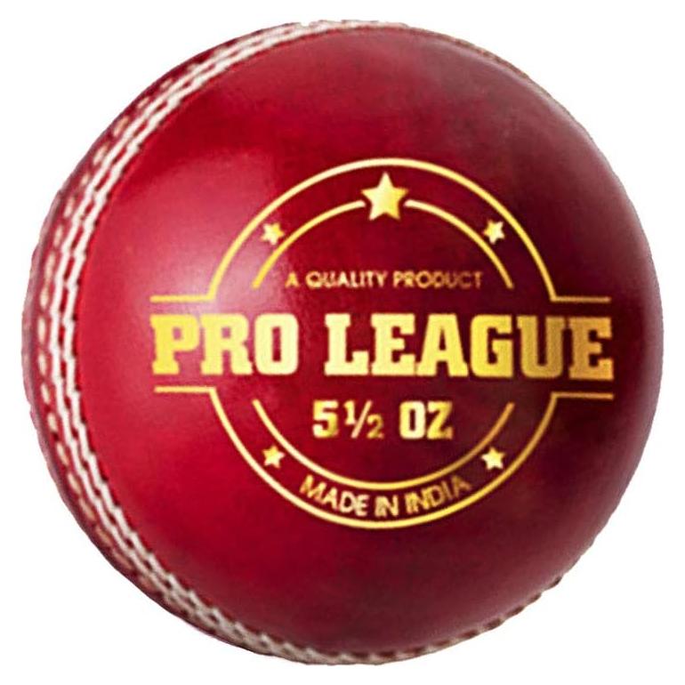 Pelota de Cricket DSC Pro League de Cuero 4 Piezas Rojo