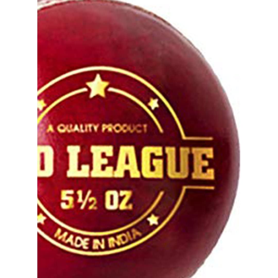 Pelota de Cricket DSC Pro League de Cuero 4 Piezas Rojo