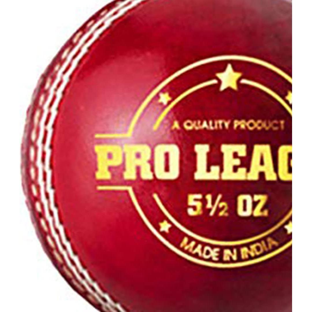 Pelota de Cricket DSC Pro League de Cuero 4 Piezas Rojo