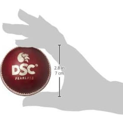 Pelota de Cricket DSC Pro League de Cuero 4 Piezas Rojo