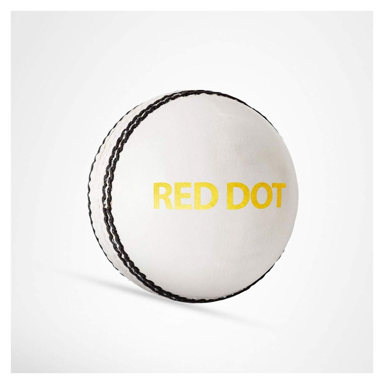 Pelota de Cricket DSC Red Dot de Cuero Estándar Blanca