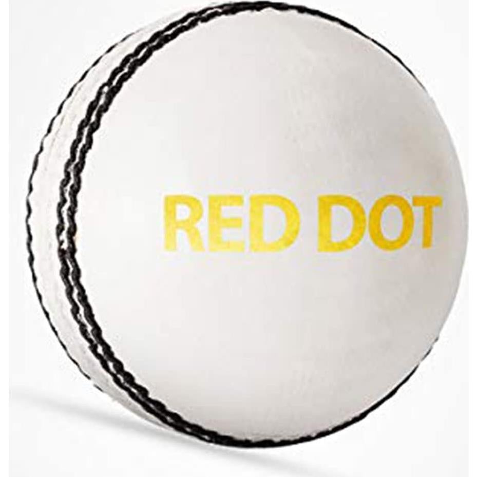 Pelota de Cricket DSC Red Dot de Cuero Estándar Blanca