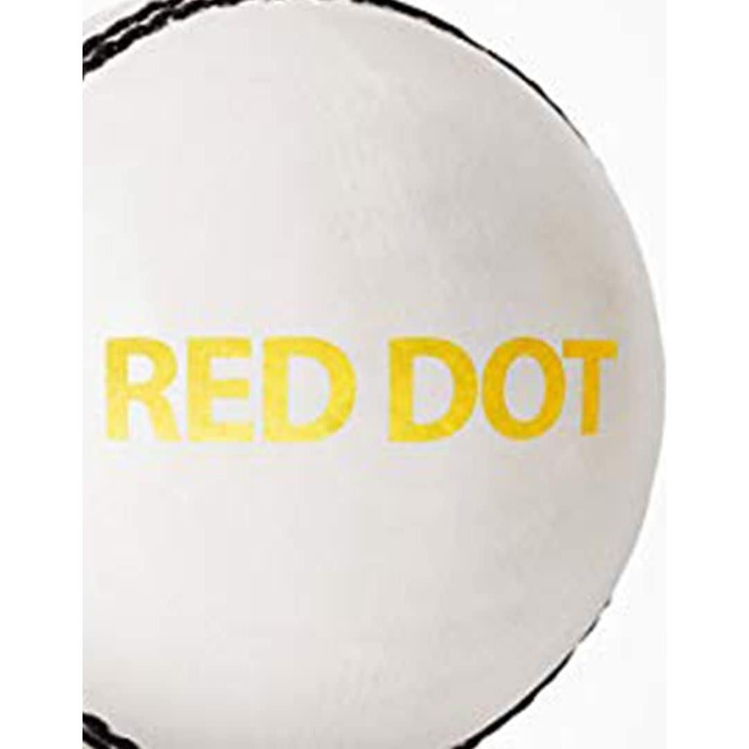Pelota de Cricket DSC Red Dot de Cuero Estándar Blanca