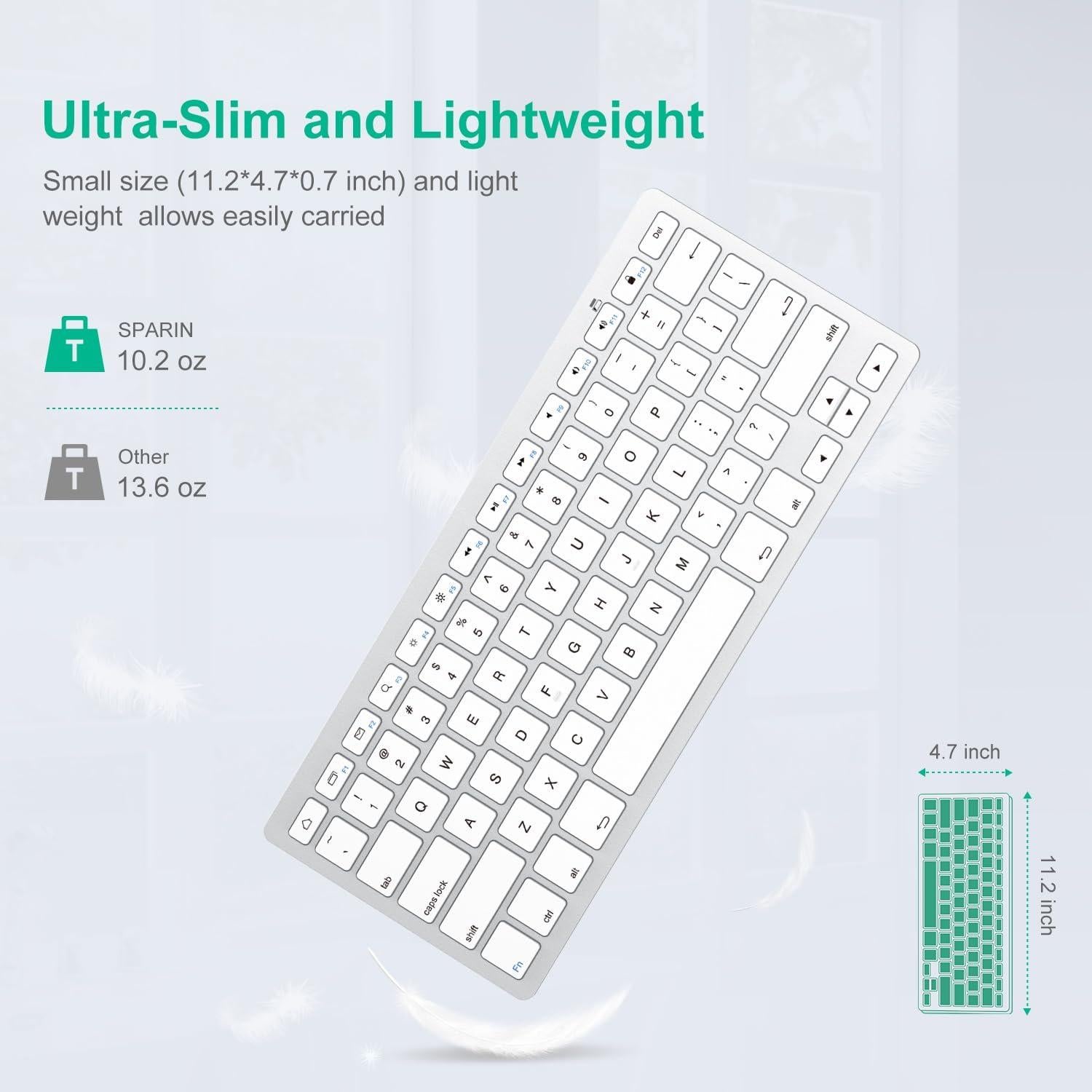 Teclado Bluetooth SPARIN para Samsung Galaxy Tab A9+ Gris