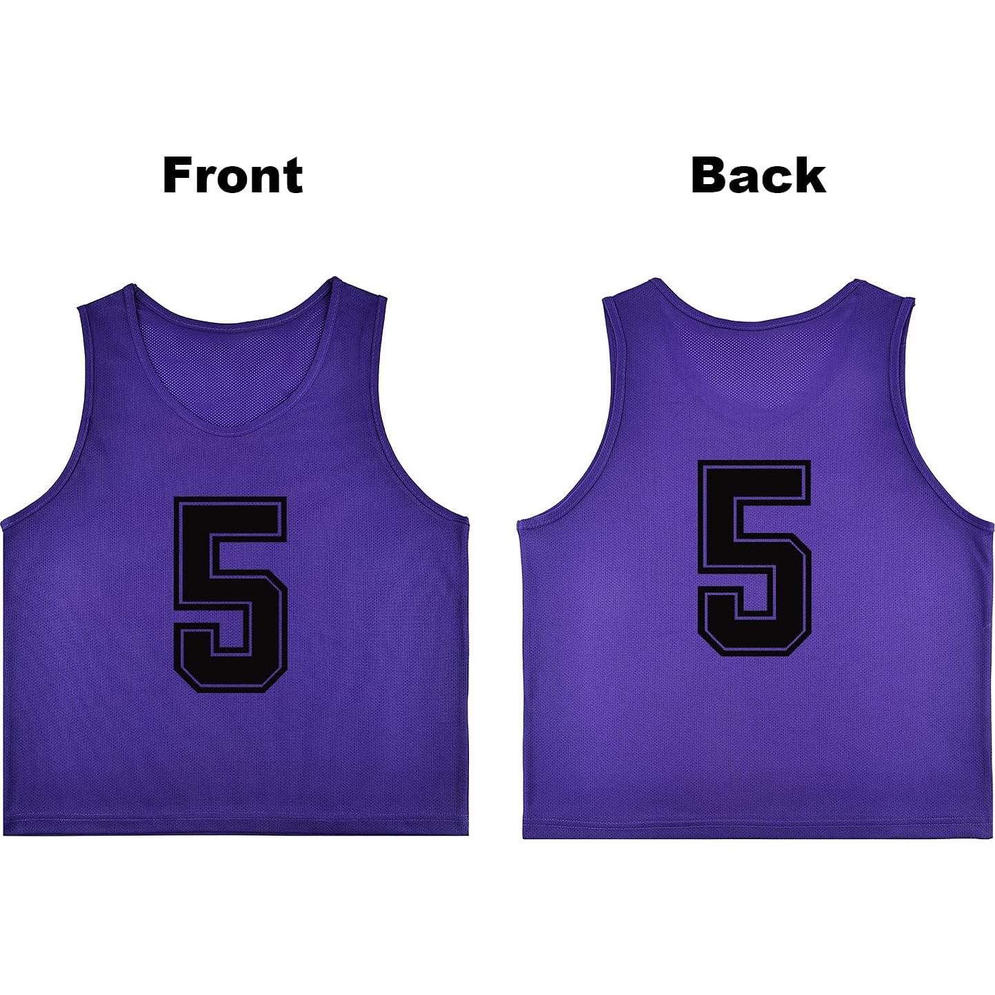 Juego de 12 Chalecos Numerados de Fútbol RE-HUO con Bolsa