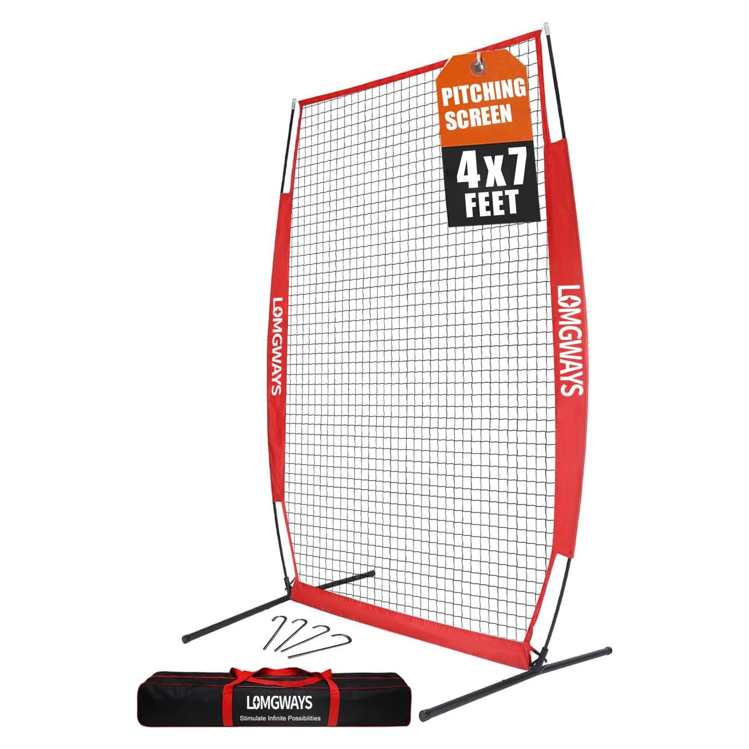 Pantalla de Lanzamiento Portátil LOMGWAYS 4x7ft para Béisbol y Softbol