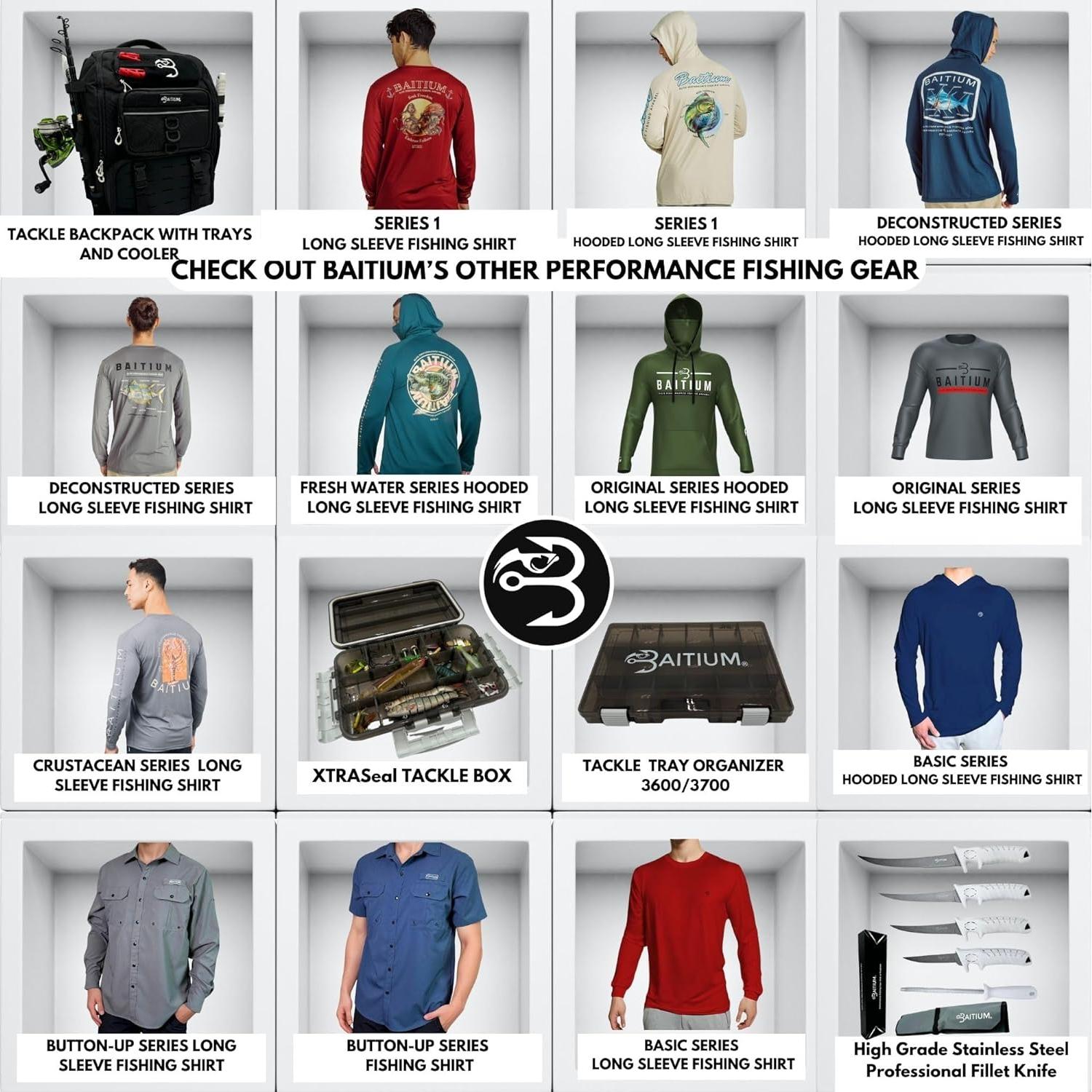 Mochila de Pesca Baitium 40L con Soportes y Nevera Verde