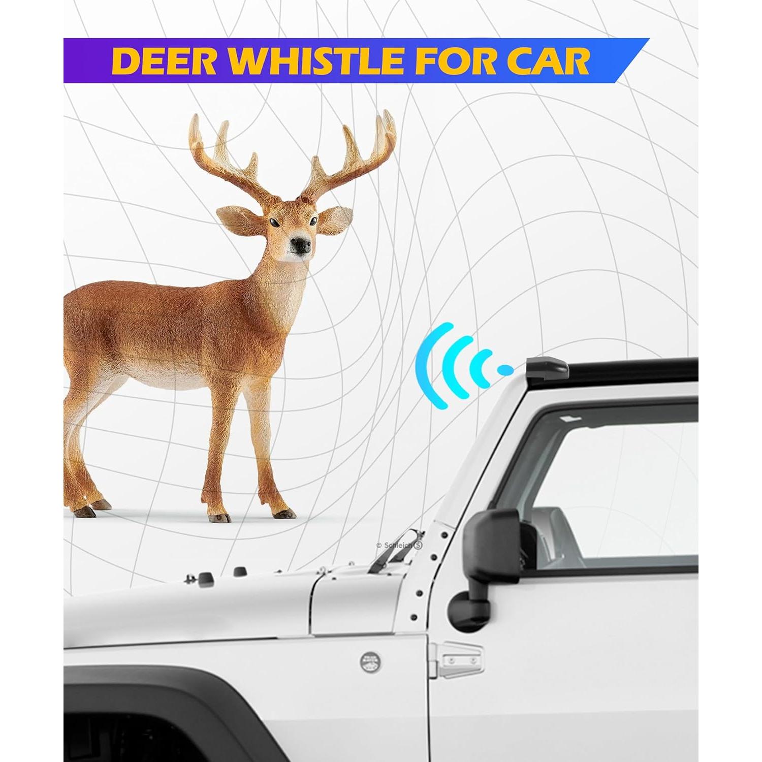 Silbatos para Ciervos SCUARI 4PCS Negro - Previene Colisiones