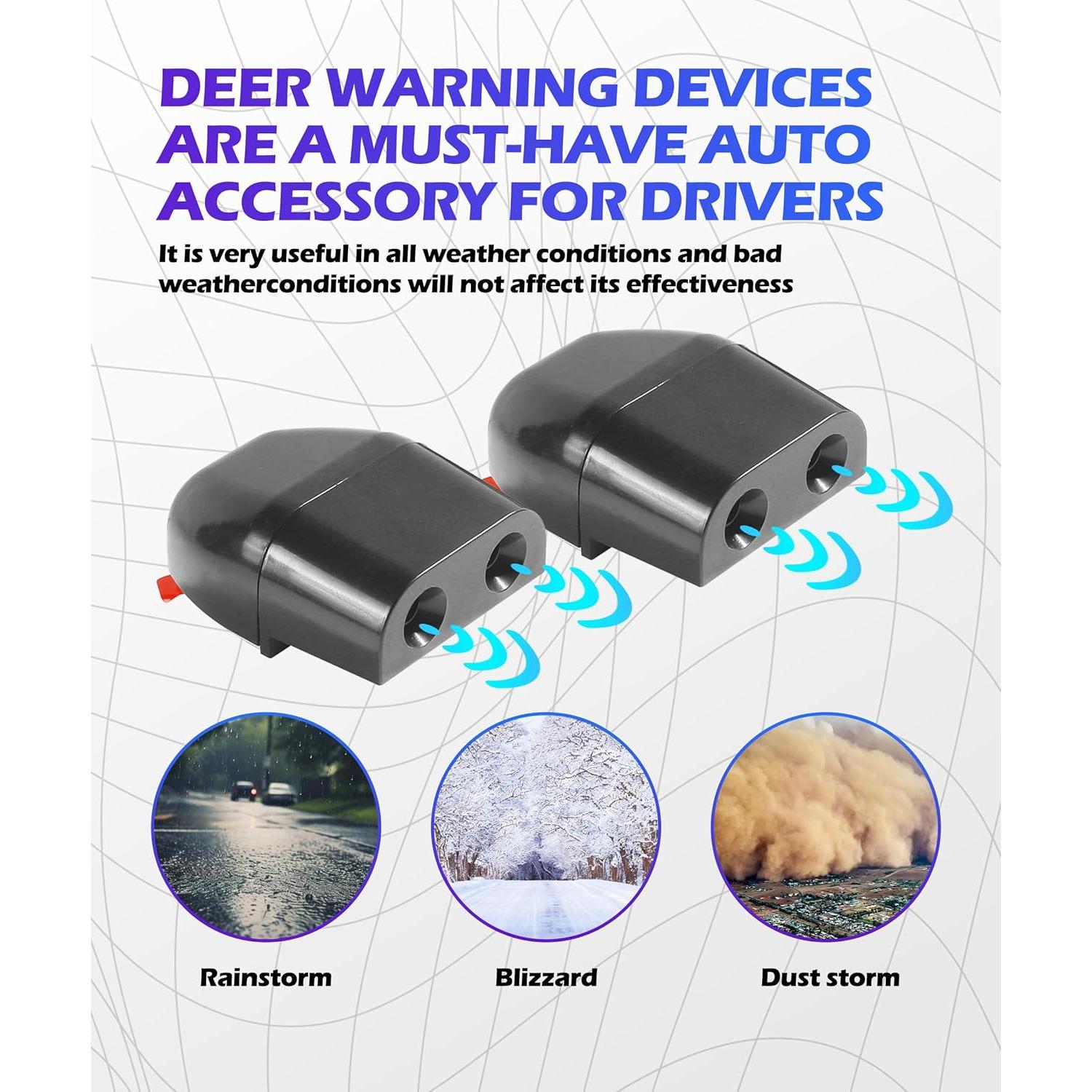 Silbatos para Ciervos SCUARI 4PCS Negro - Previene Colisiones