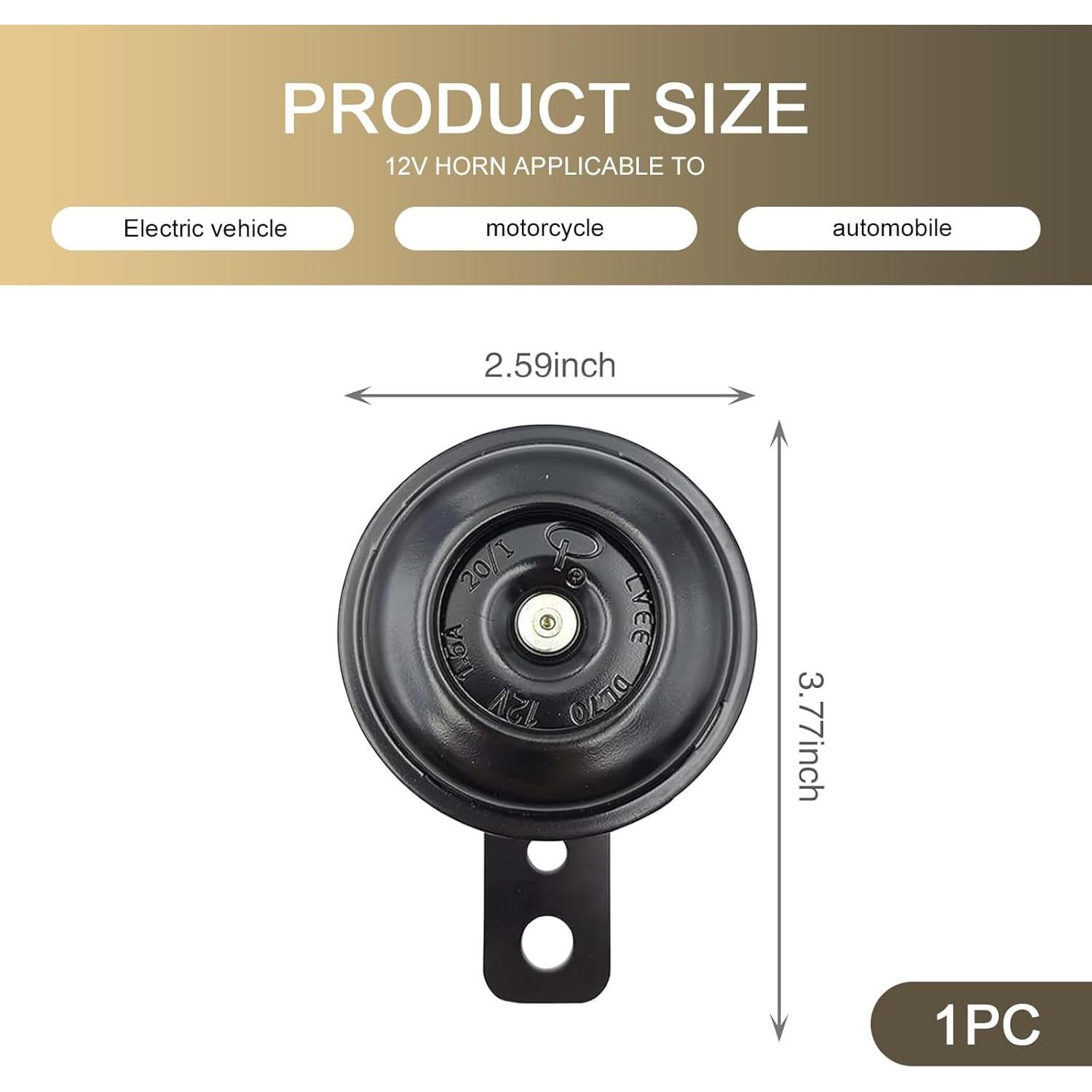 Silbato de Caracol Yumfugu 12V Universal Negro 125dB