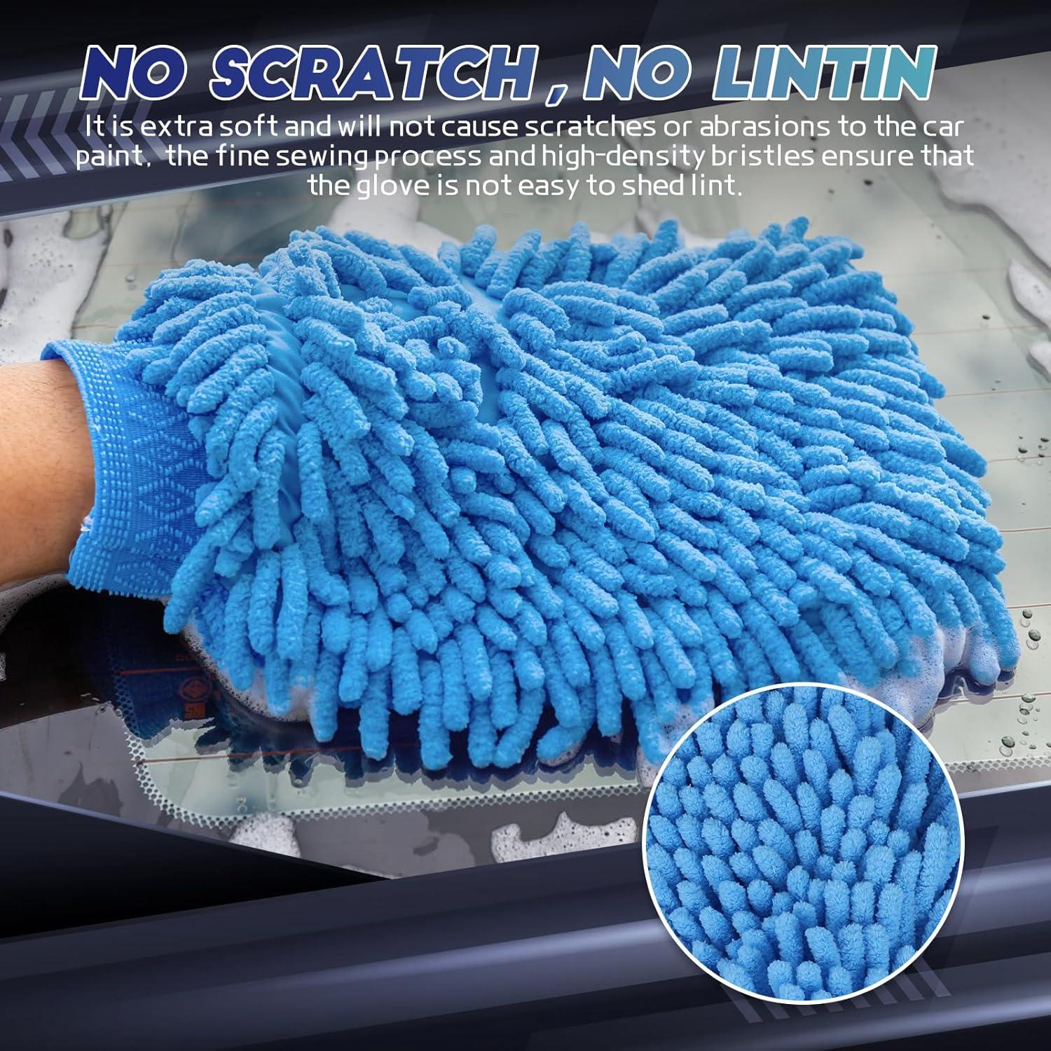 Mitón de Lavado de Autos Wuyaoyao 2 Piezas Microfibra 25.7x18.1cm