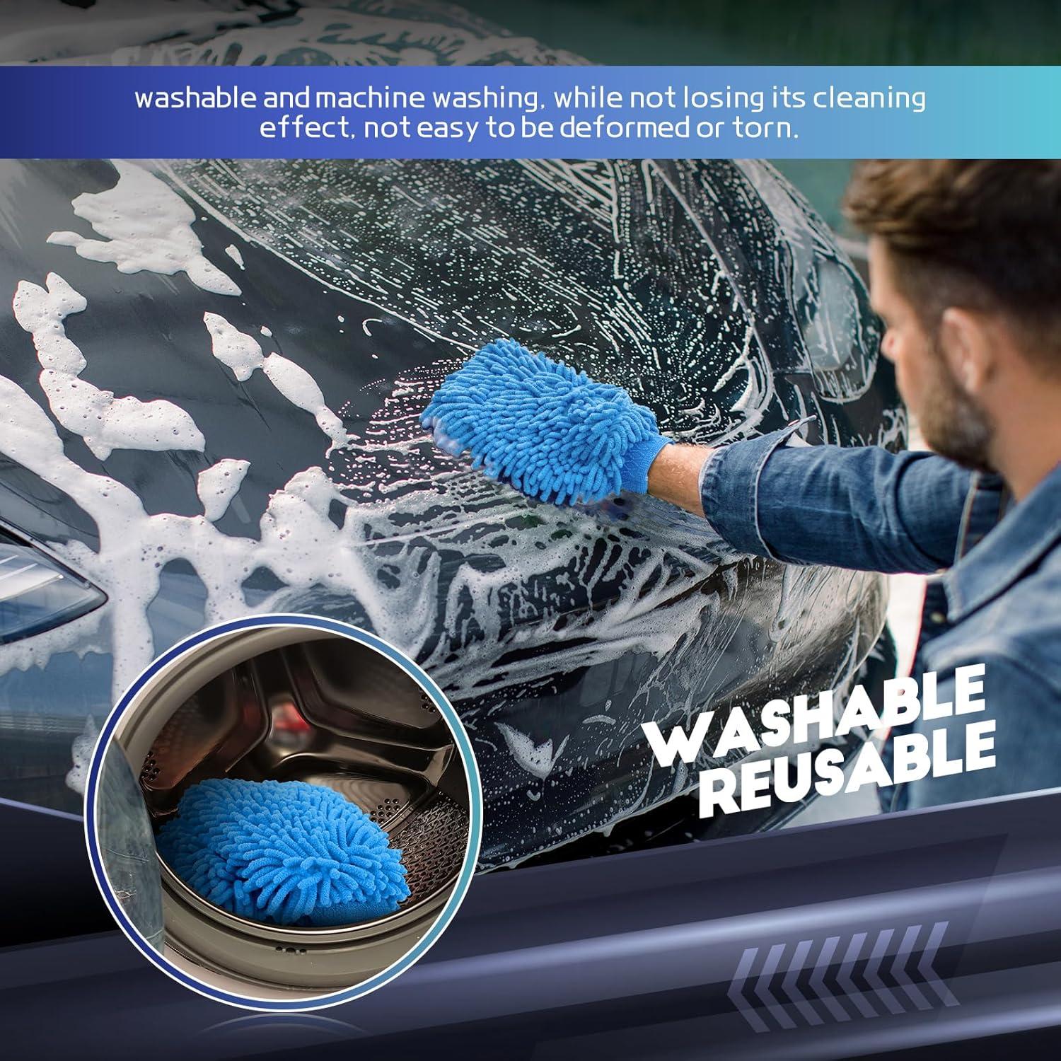 Mitón de Lavado de Autos Wuyaoyao 2 Piezas Microfibra 25.7x18.1cm