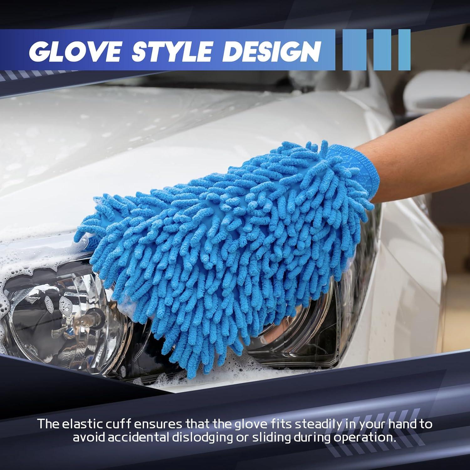 Mitón de Lavado de Autos Wuyaoyao 2 Piezas Microfibra 25.7x18.1cm