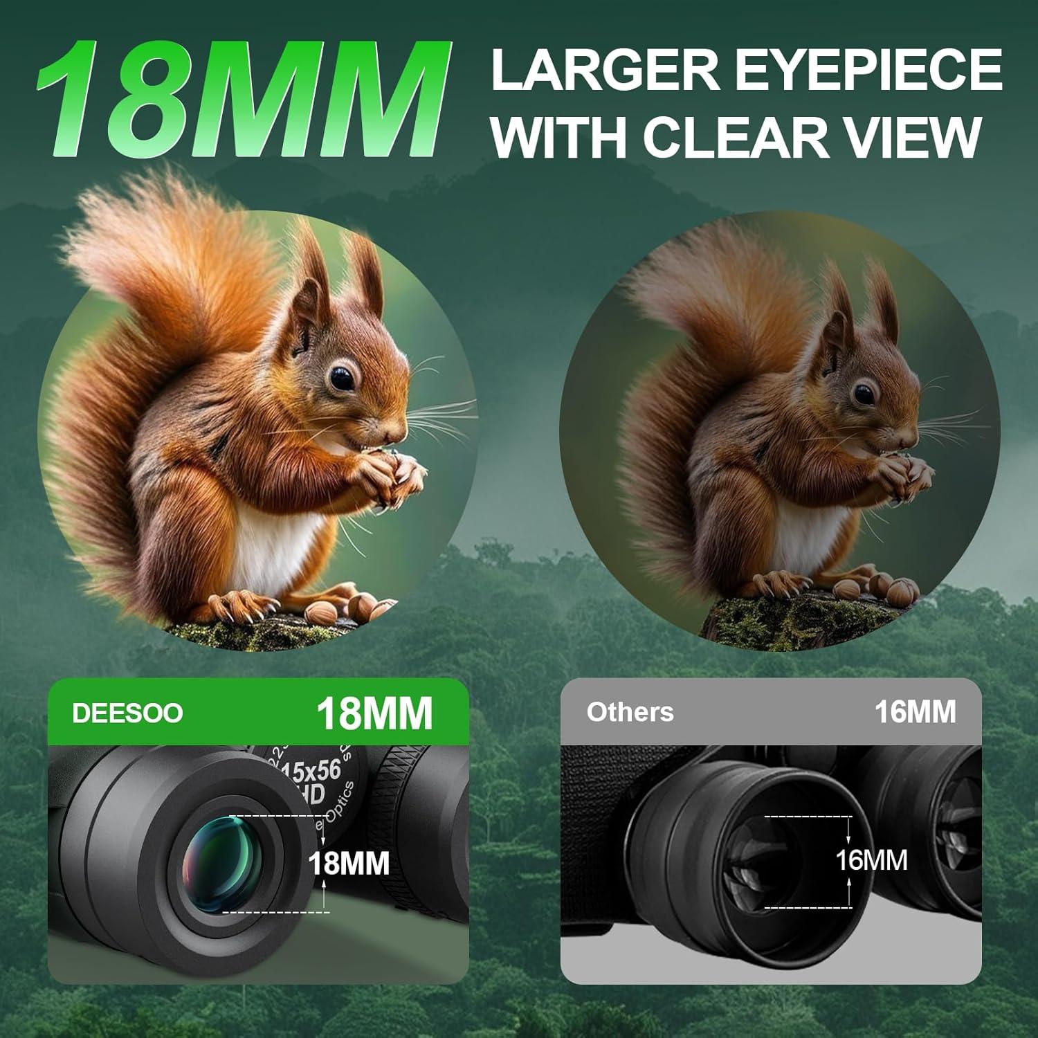 Binoculares Deesoo 15x56 HD Impermeables para Caza Verde