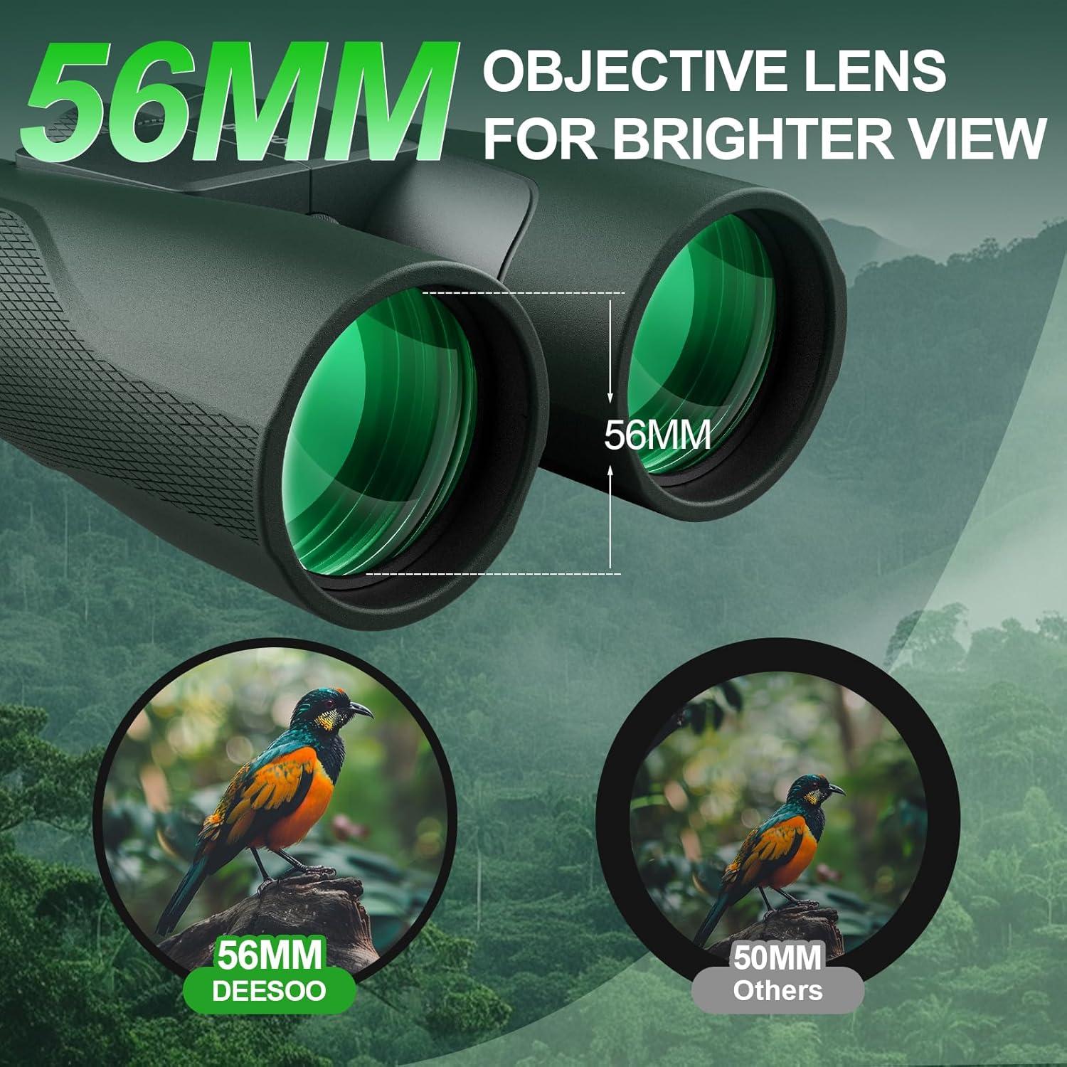 Binoculares Deesoo 15x56 HD Impermeables para Caza Verde