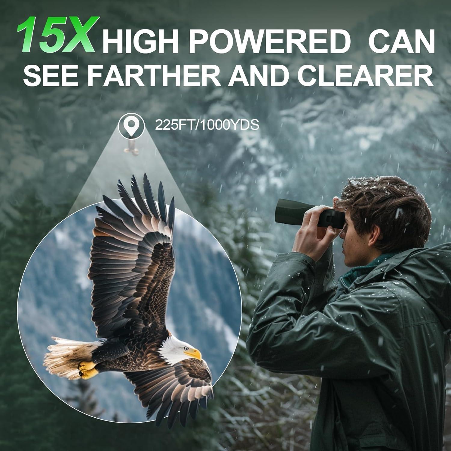 Binoculares Deesoo 15x56 HD Impermeables para Caza Verde