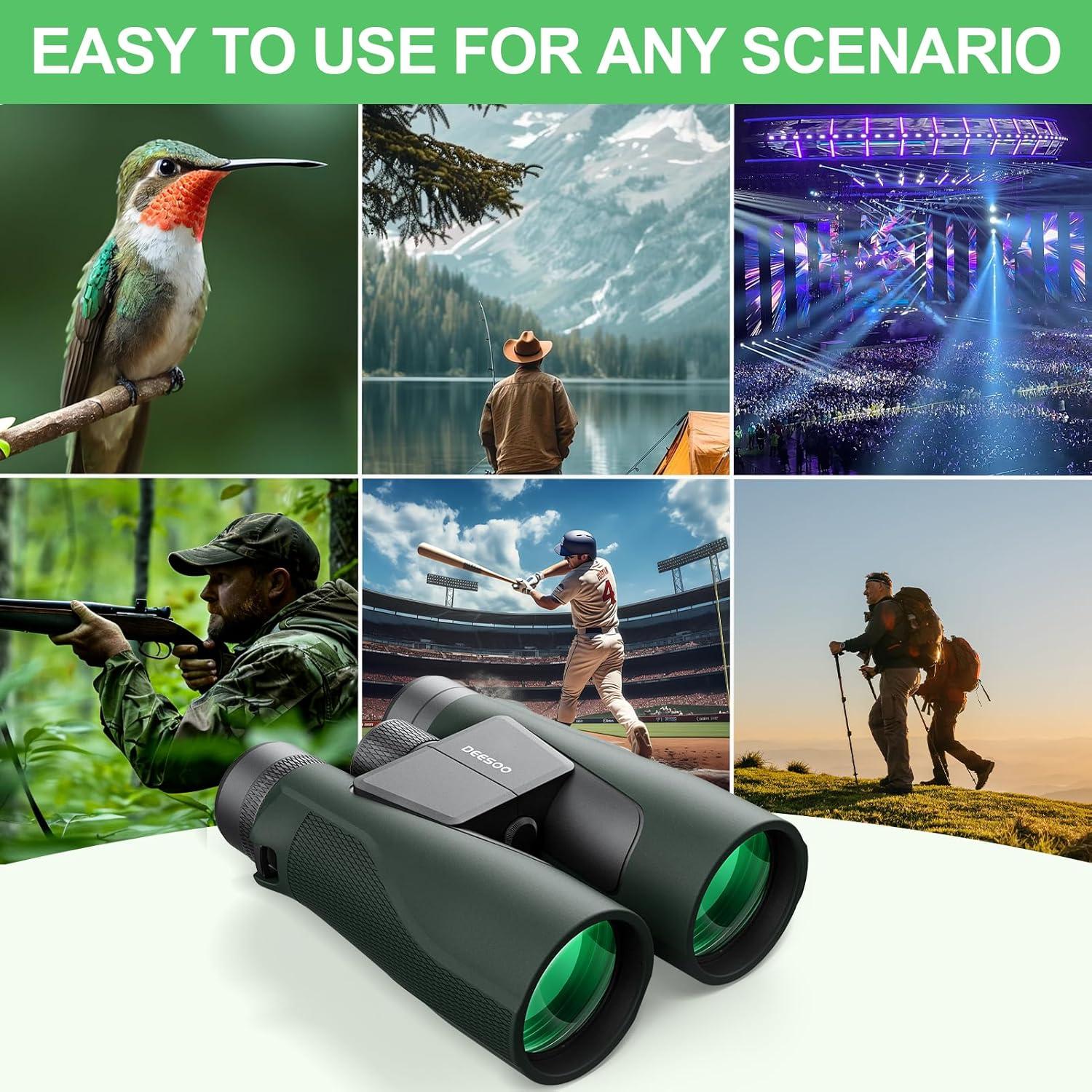 Binoculares Deesoo 15x56 HD Impermeables para Caza Verde