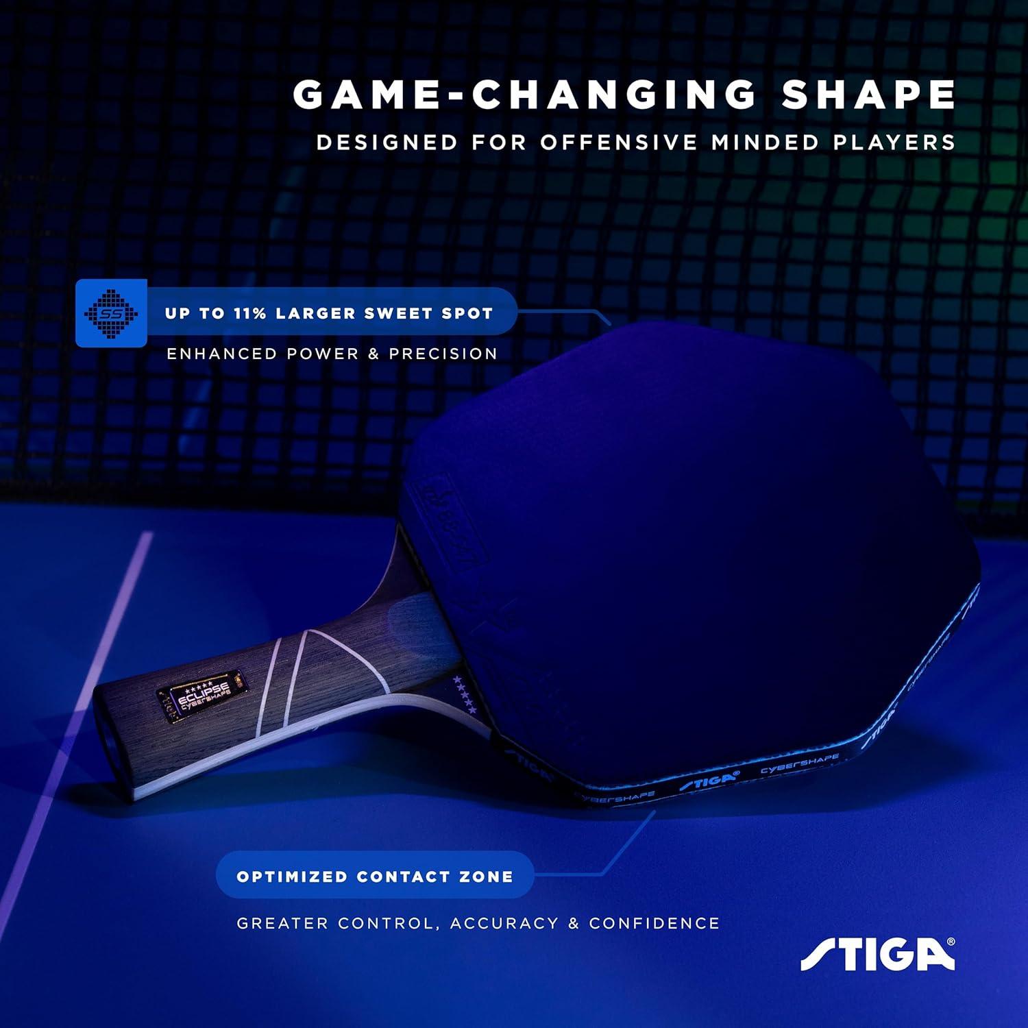 Paleta de Ping Pong STIGA Cybershape Eclipse - 5 Capas, 2.0 mm