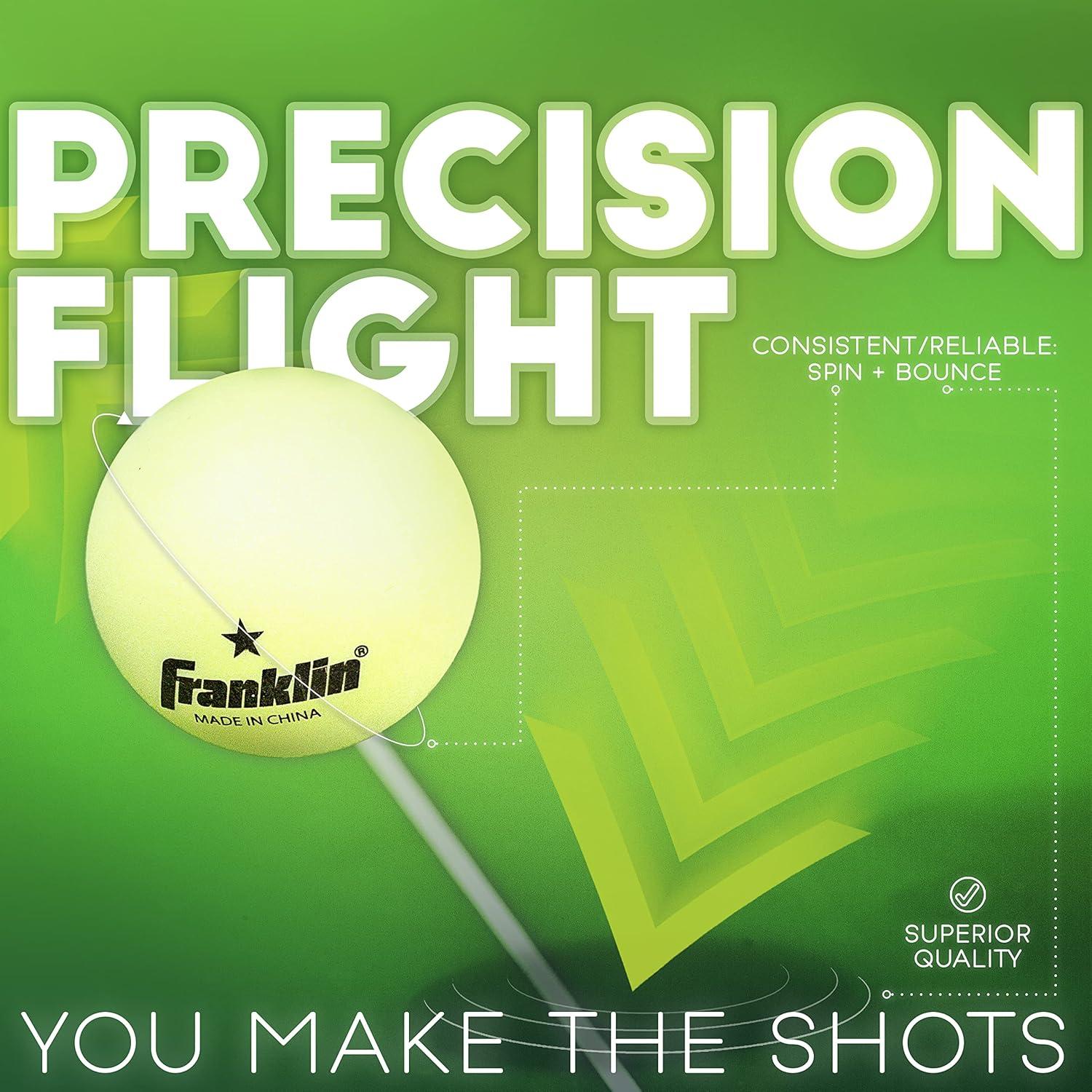 Pelotas de Ping Pong Brillantes Franklin Sports 40mm - Paquete de 6