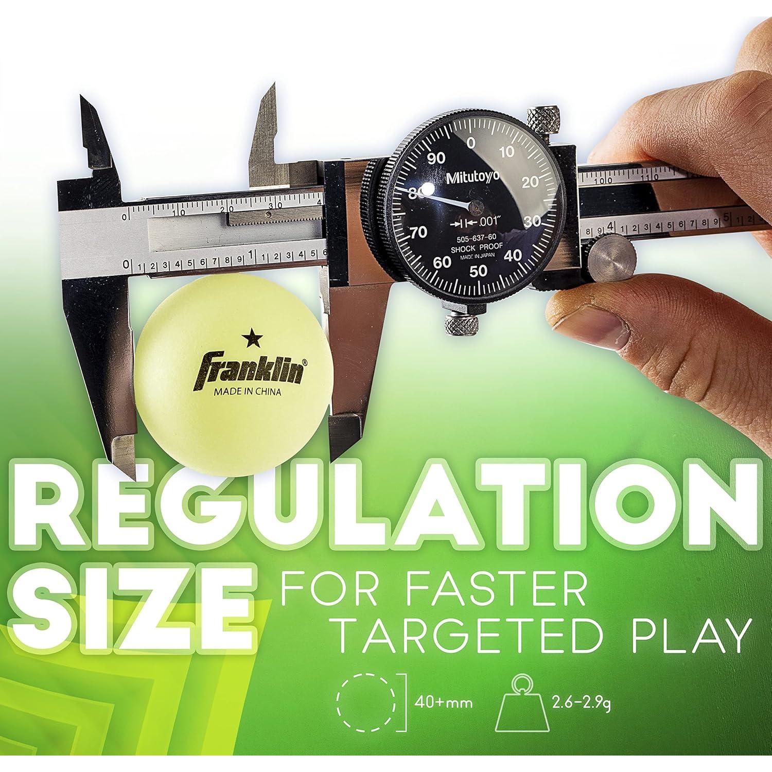 Pelotas de Ping Pong Brillantes Franklin Sports 40mm - Paquete de 6