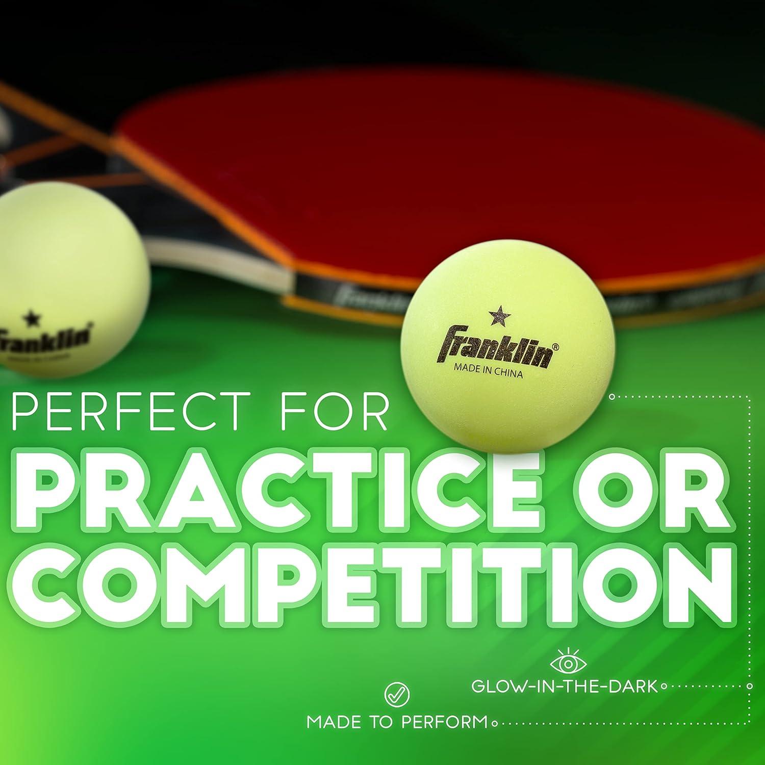 Pelotas de Ping Pong Brillantes Franklin Sports 40mm - Paquete de 6