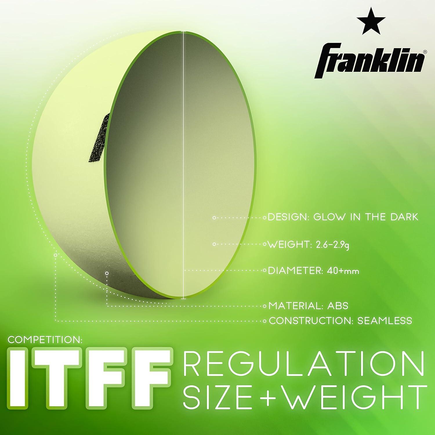 Pelotas de Ping Pong Brillantes Franklin Sports 40mm - Paquete de 6