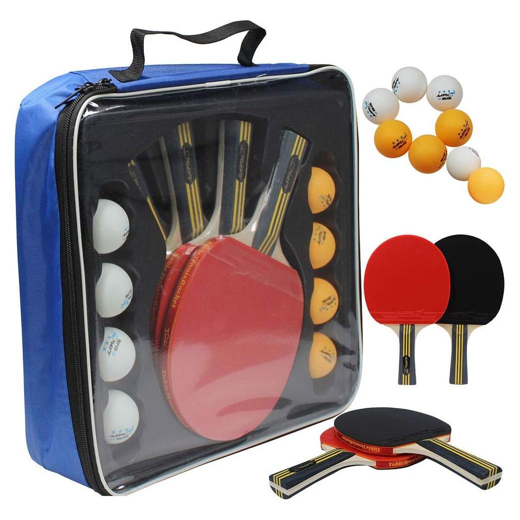 Conjunto de Tenis de Mesa MAPOL - 4 Palas y 8 Pelotas