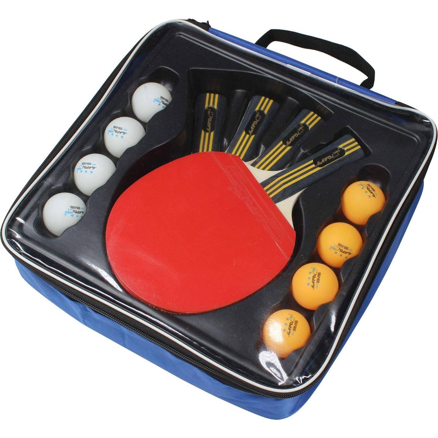 Conjunto de Tenis de Mesa MAPOL - 4 Palas y 8 Pelotas