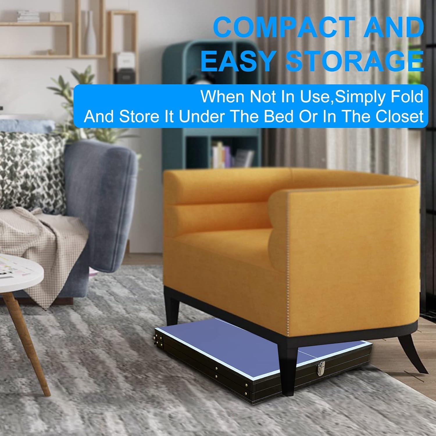 Mesa de Ping Pong Plegable LSKSSNG 4.5ft Azul con Red y Palas