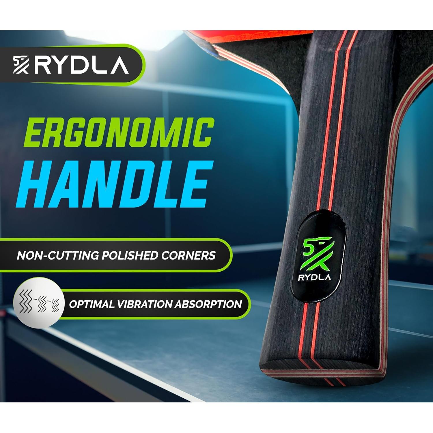 Paleta de Ping Pong Rydla Profesional con Fibra de Carbono