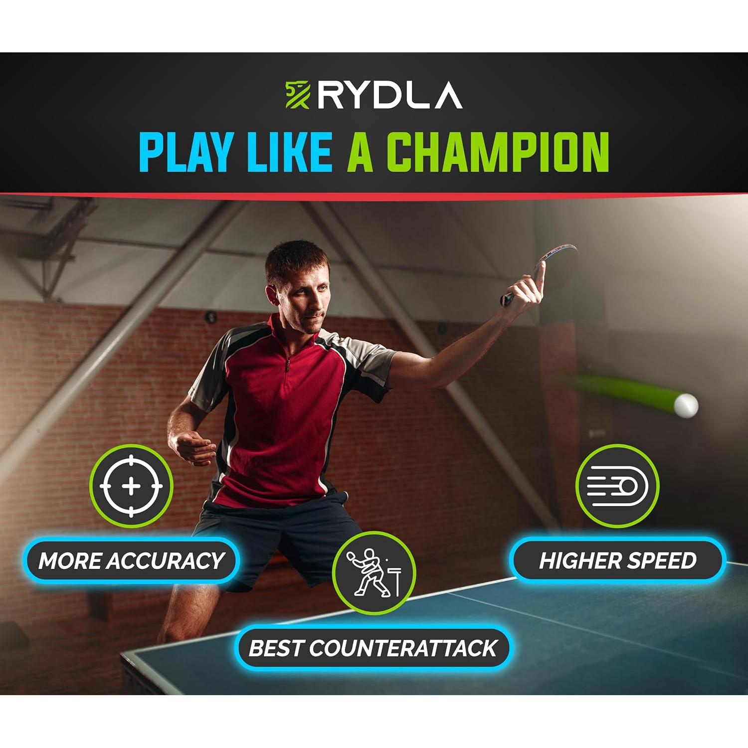 Paleta de Ping Pong Rydla Profesional con Fibra de Carbono