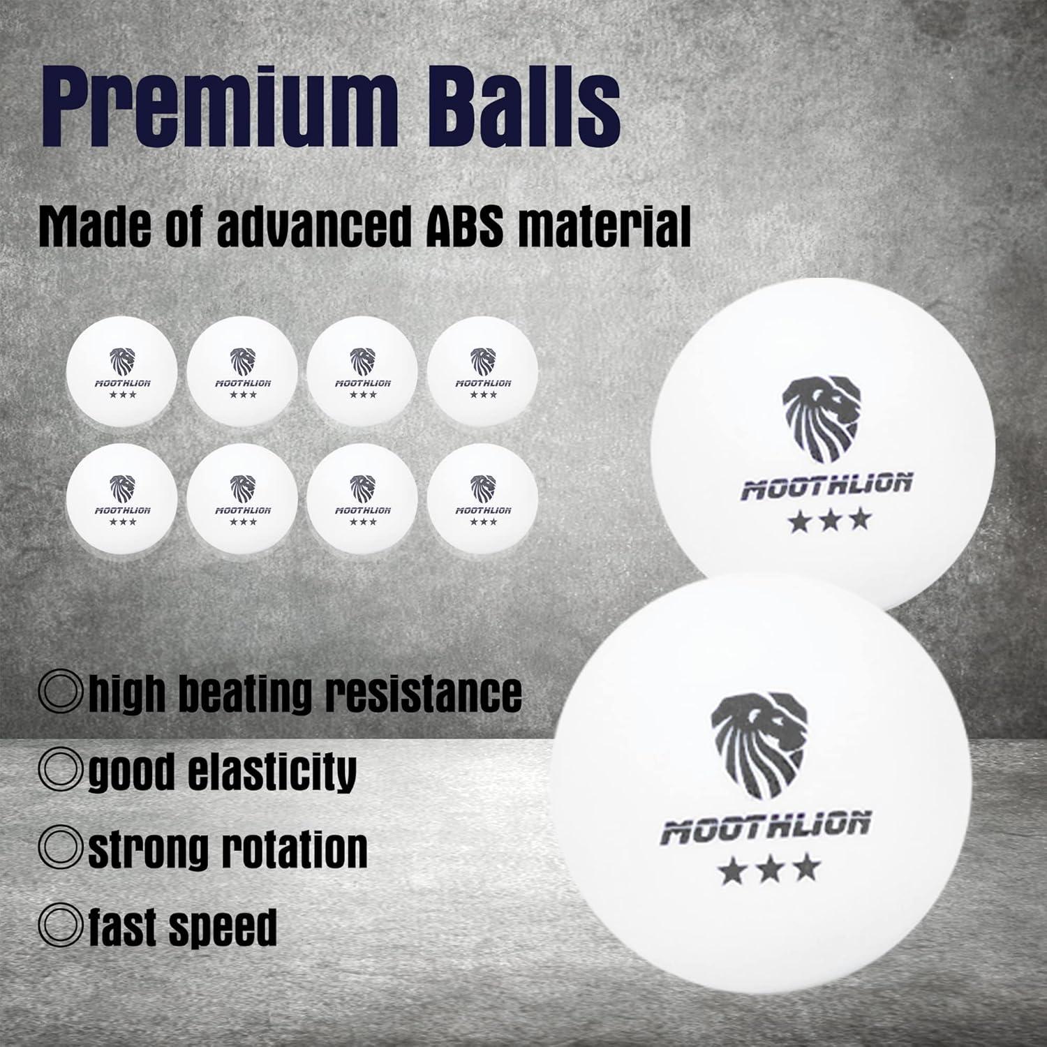 Juego de Palas de Ping Pong MOOTHLION con 4 Palas y 8 Pelotas