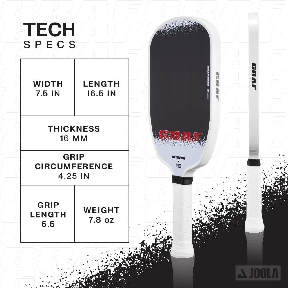Paleta de Pickleball JOOLA GRAF Edge 16mm Fibra de Carbono