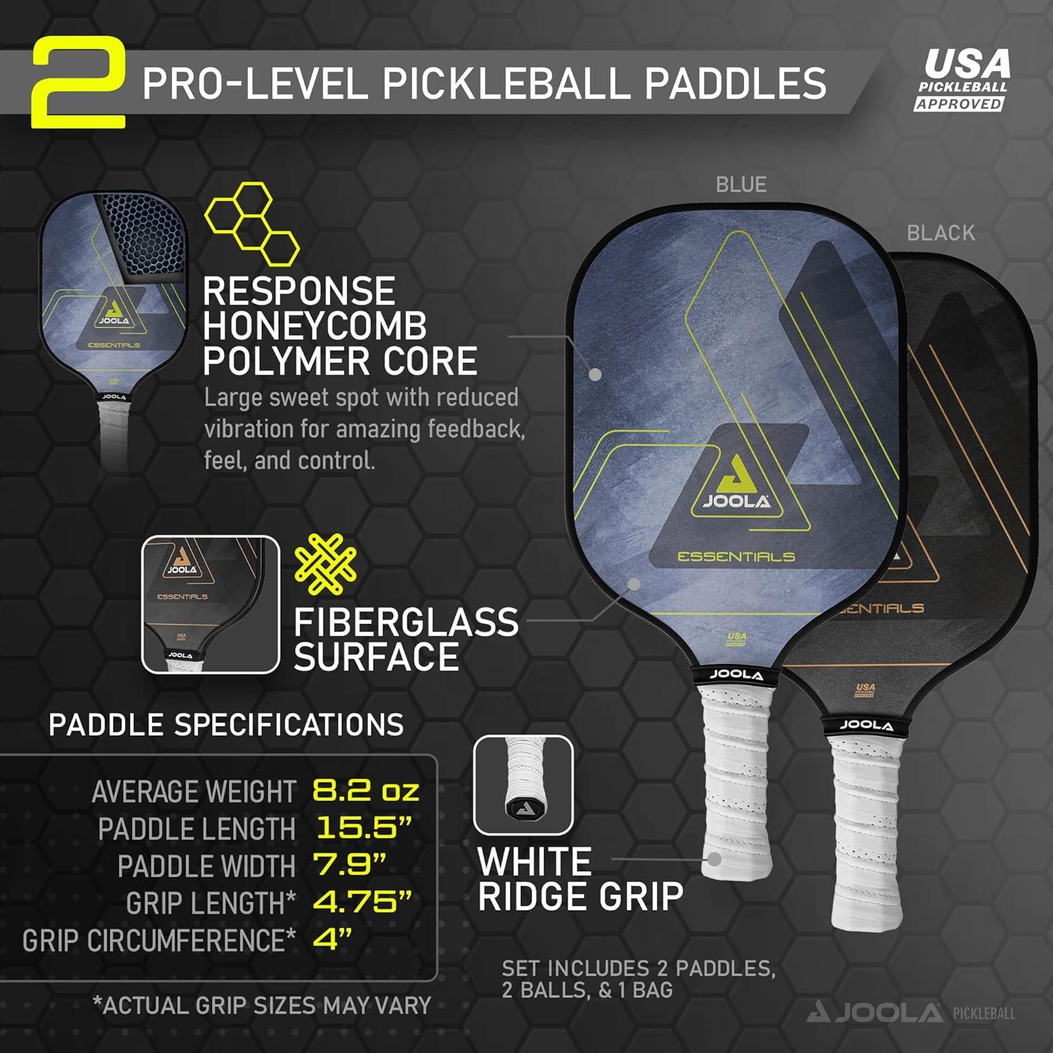 Set de Palas de Pickleball JOOLA Esenciales - 2 Palas y 4 Pelotas