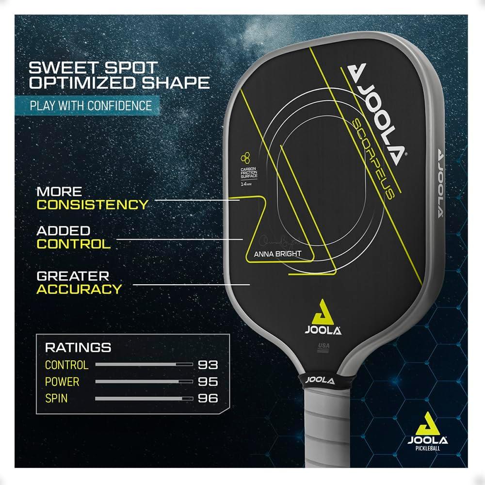 Pala de Pickleball JOOLA Anna Bright Scorpeus 14mm Carbono