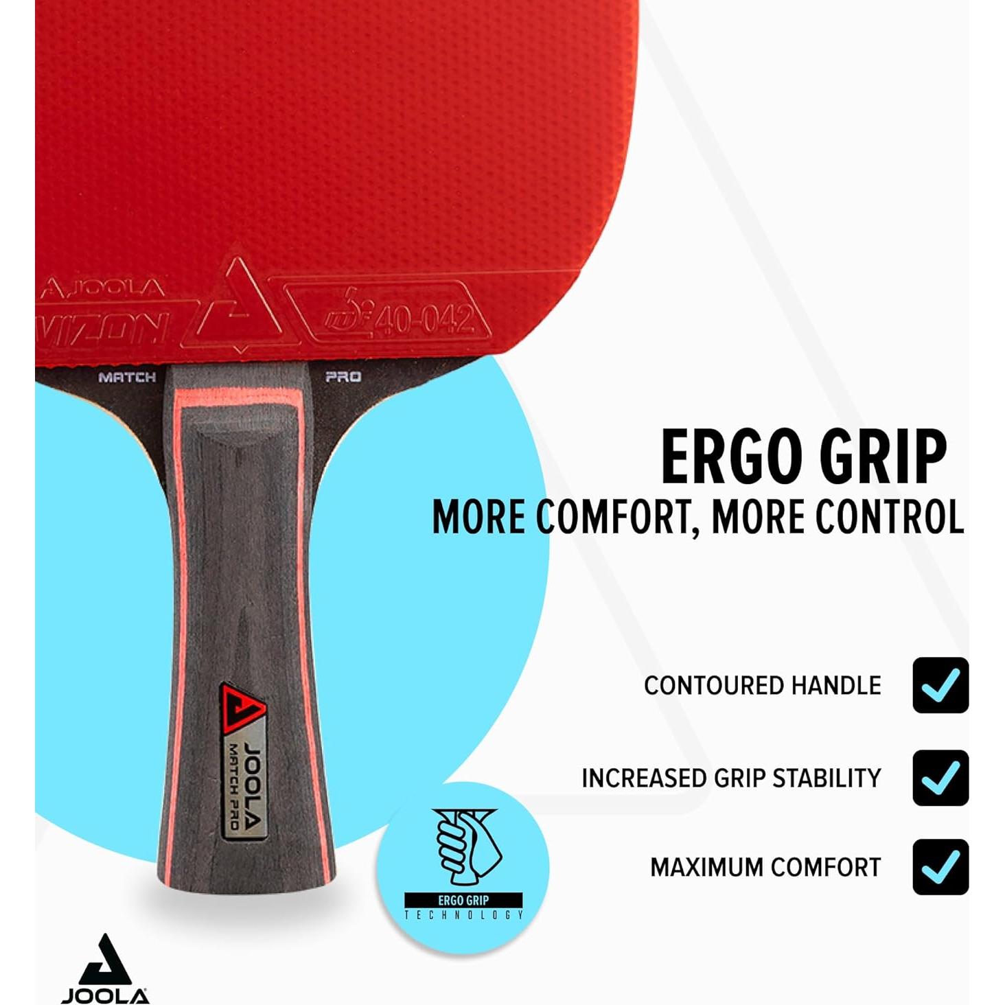 Pala de Ping Pong JOOLA Match Pro - Mango Ergonómico 1.8mm