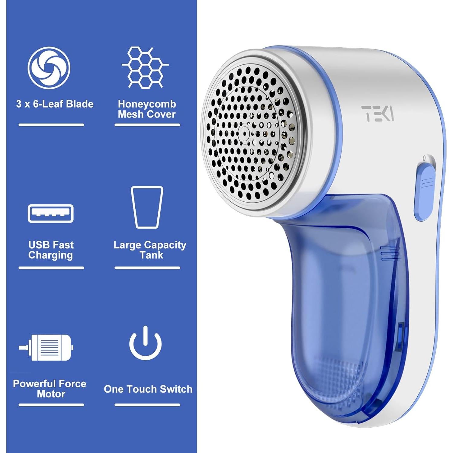 Raspador de Pelusa TEKI Recargable 6 Hojas USB