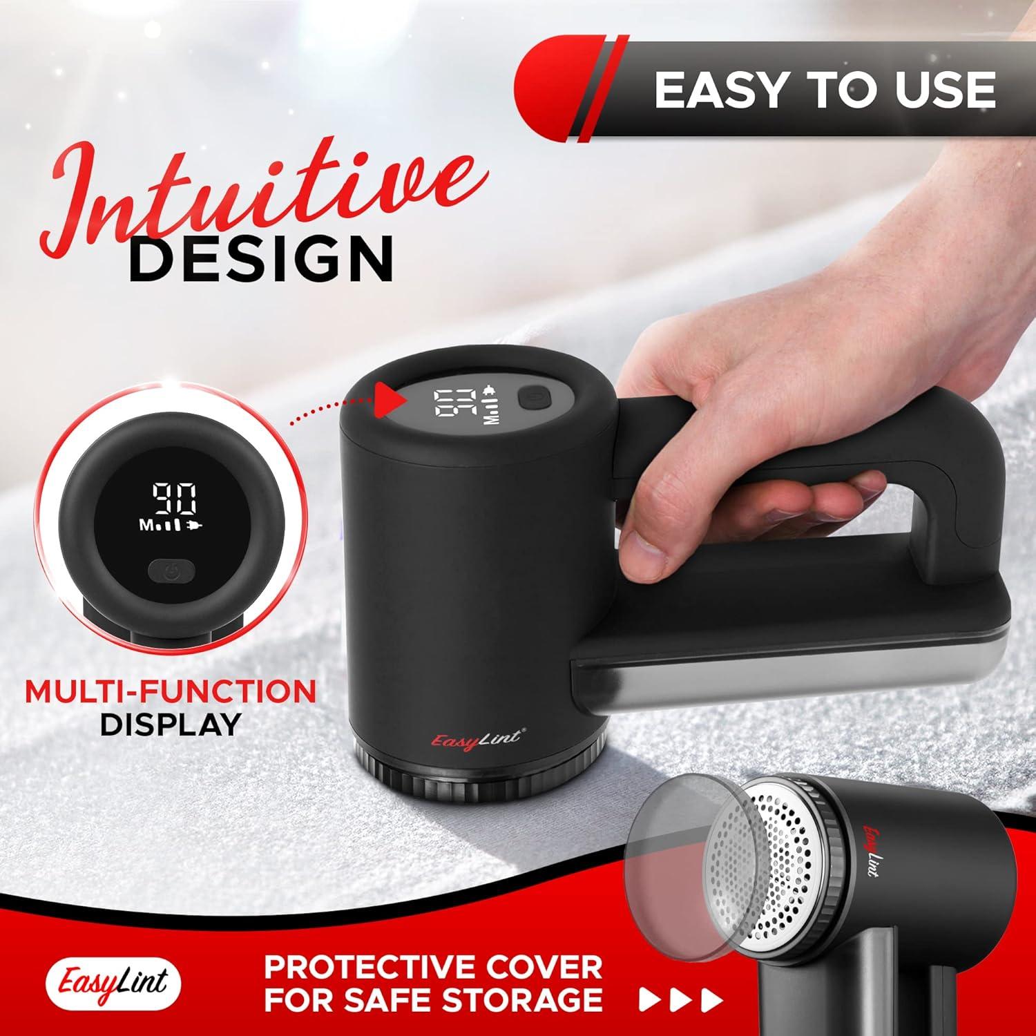 EasyLint Quitapelusas Recargable 6 Cuchillas Pantalla LED