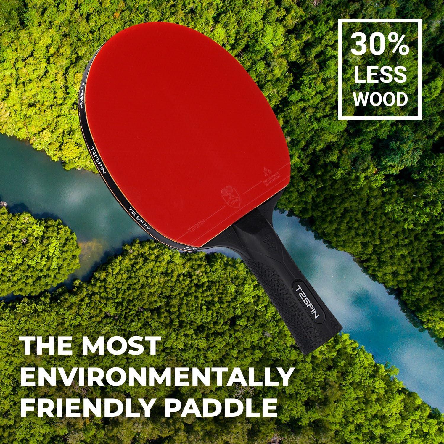 Juego de Palas de Ping Pong T2Spin con 3 Pelotas - Alto Rendimiento