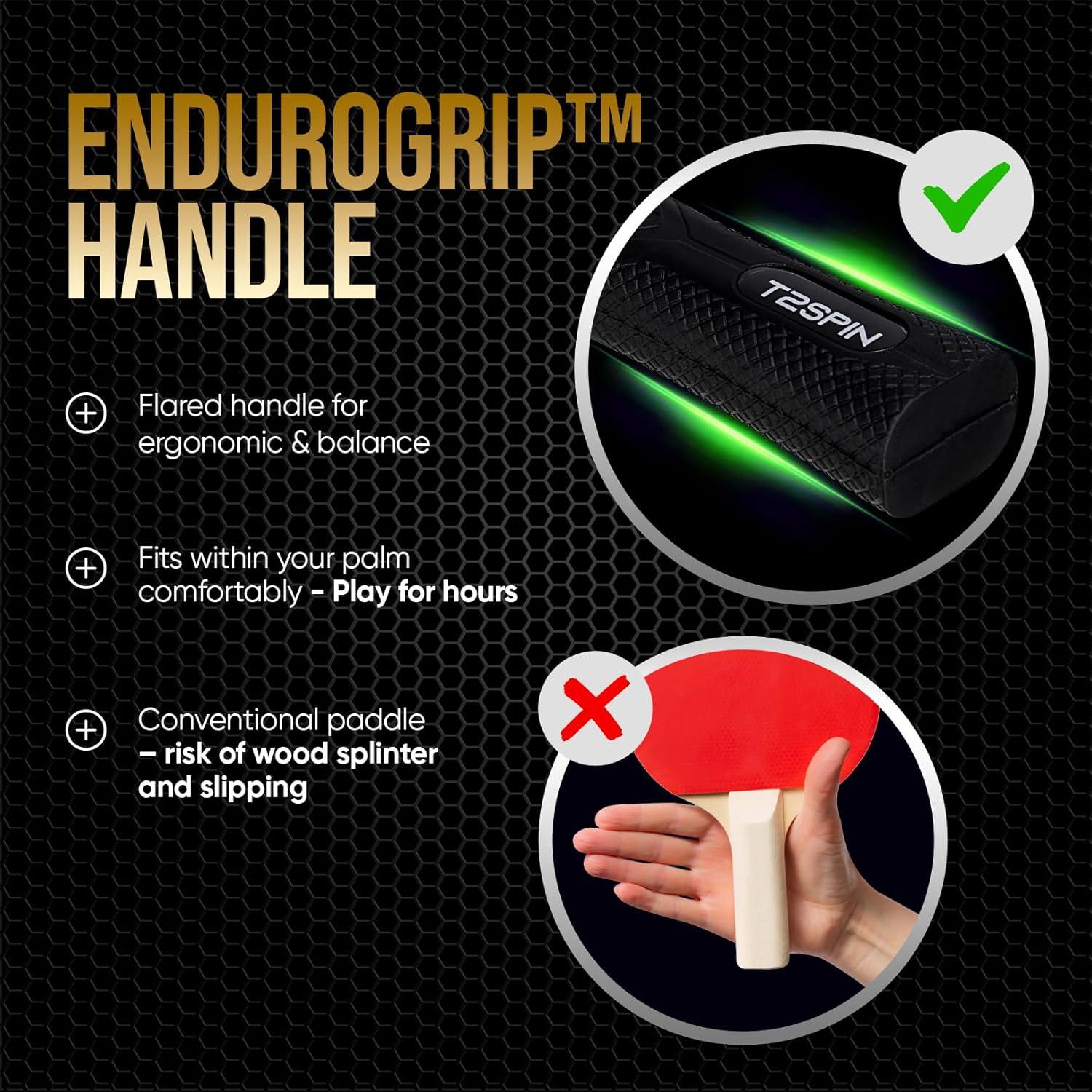 Juego de Palas de Ping Pong T2Spin con 3 Pelotas - Alto Rendimiento