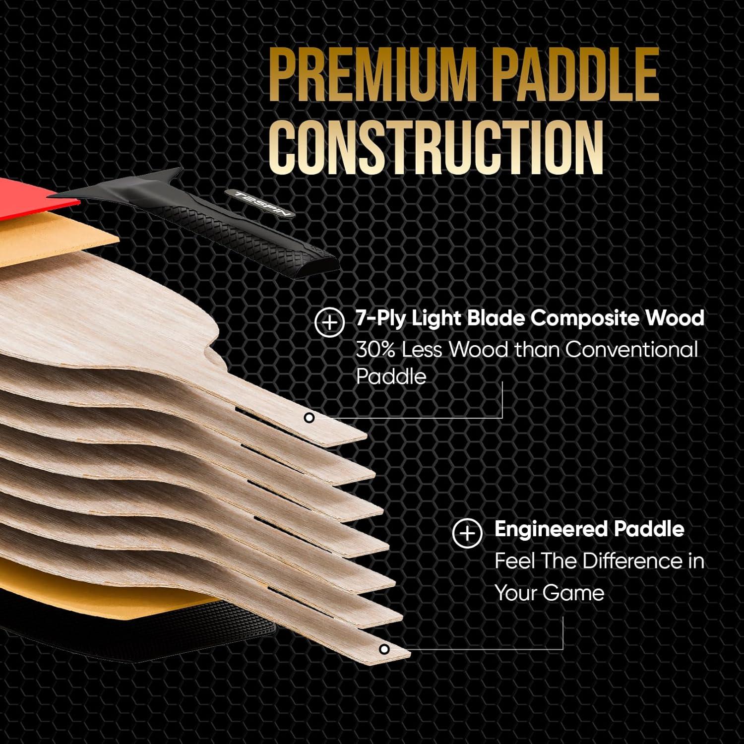 Juego de Palas de Ping Pong T2Spin con 3 Pelotas - Alto Rendimiento
