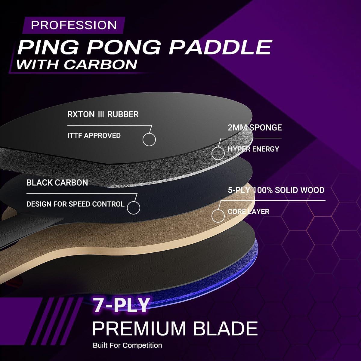 Palas de Ping Pong KINGFEEL LS10 - Fibra de Carbono 7 Capas