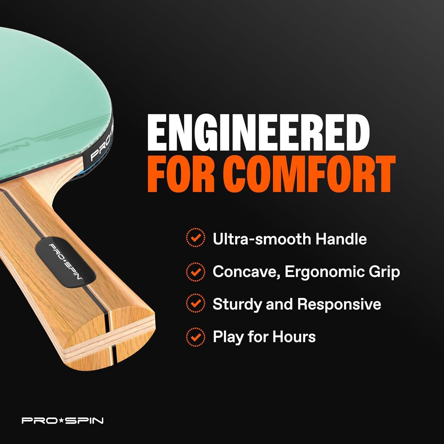 Set de Palas de Ping Pong PRO-SPIN 2 Jugadores Menta/Verde