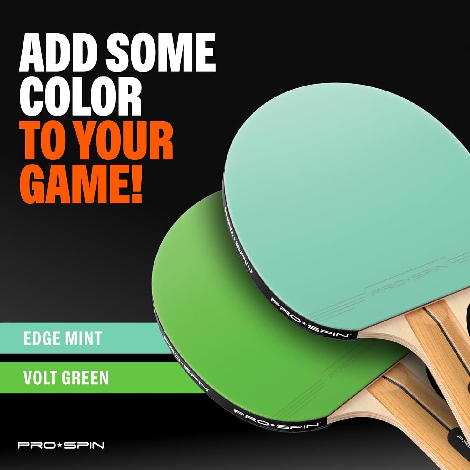 Set de Palas de Ping Pong PRO-SPIN 2 Jugadores Menta/Verde