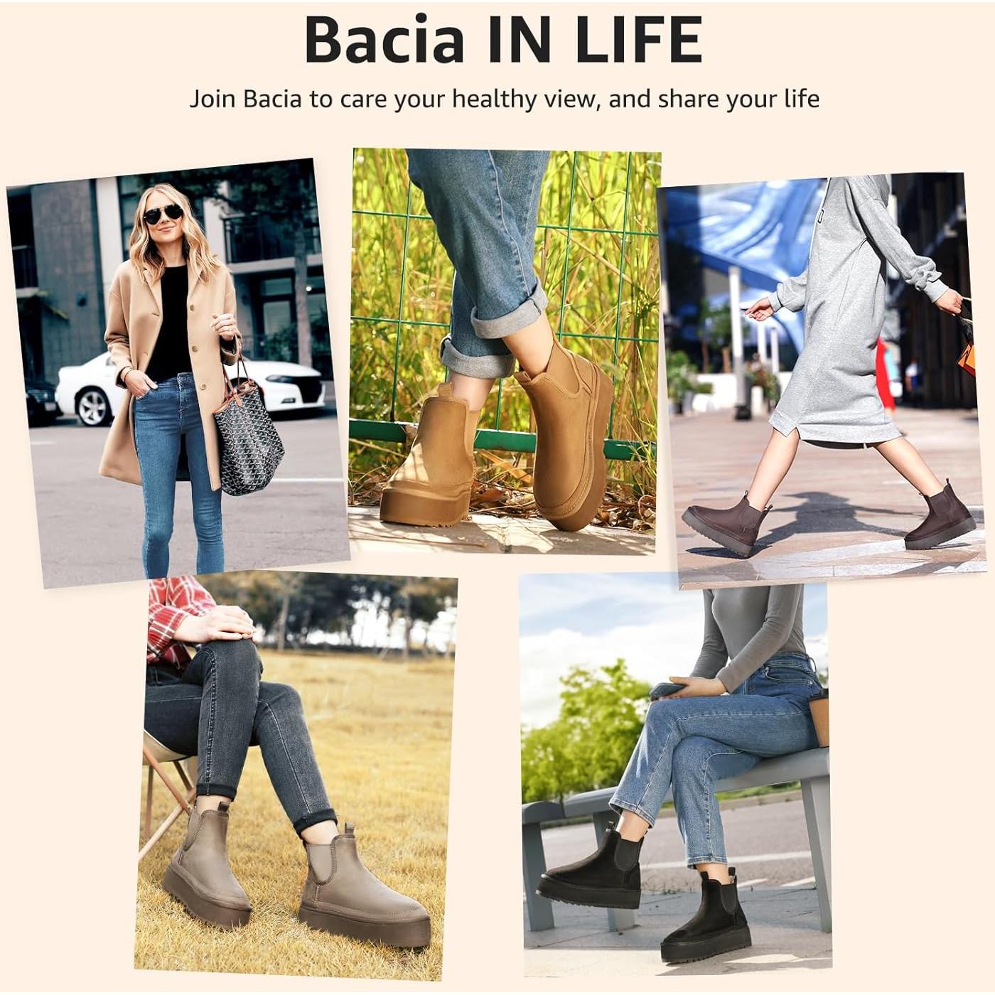 Botas de Nieve Bacia para Mujeres con Plataforma Antideslizante